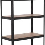 5 ETAGERES 250KG P/ETAGERE+CLIPS BOIS ACIER PEINT NOIR