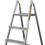 ESCABEAU ALU / ACIER 4 MARCHES SANS PORTE OUTILS